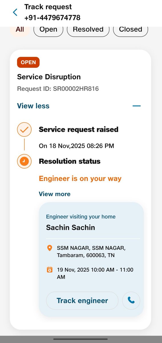 vembuleeswar's tweet photo. @JioCare @reliancejio @JioFiberChennai no fix for last 24 hours no technician visits very worst service from Jio Fiber https://t.co/lxFa7ogjSS