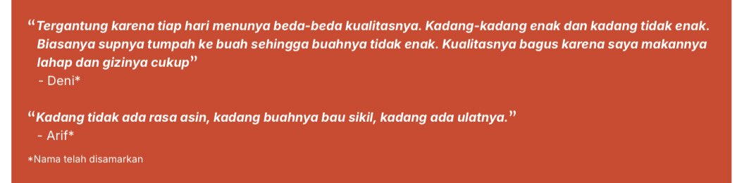 CISDI_ID's tweet image. Kalau buahnya bau sikil (kaki) kenapa Pak?

Baca riset suara anak soal MBG di: cdn.cisdi.org/reseach-docume…
