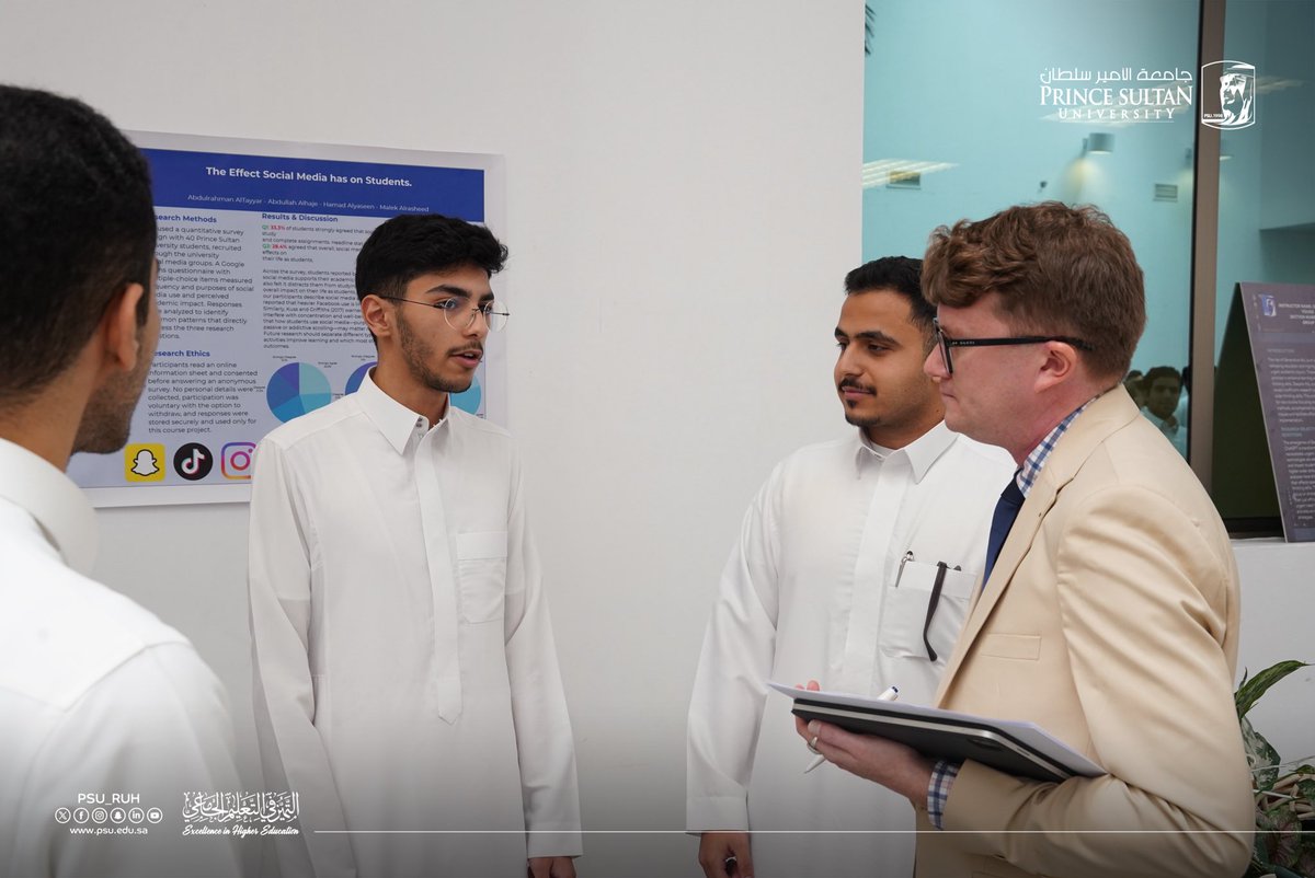 PSU_RUH's tweet image. To discover ideas that inspire change, creativity, and innovation, the Department of Linguistics and Translation at the College of Sciences and Humanities at #PrinceSultanUniversity is organizing the ENG103 Research Writing Techniques Exhibition. This event will feature…