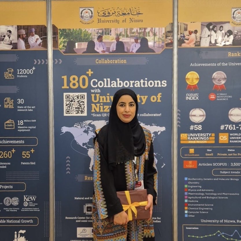 CHS_UoN's tweet image. We are proud to celebrate Ms. Roqaiya Al Amri from the School of Pharmacy, for winning the Best Poster Award at #LabTech2025 in Jazan, KSA (17–19 November), organized by JICS.

A remarkable achievement that reflects her excellence and impact in the field.
Congratulations! 🔬✨