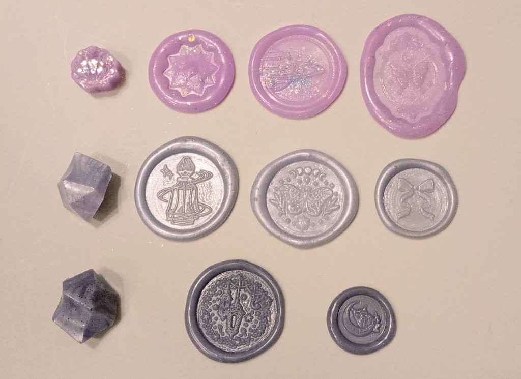 yuru_sealing's tweet image. 自作ワックス試し捺し✨️✨️
#シーリングスタンプ
#シーリングワックス
#自作ワックス