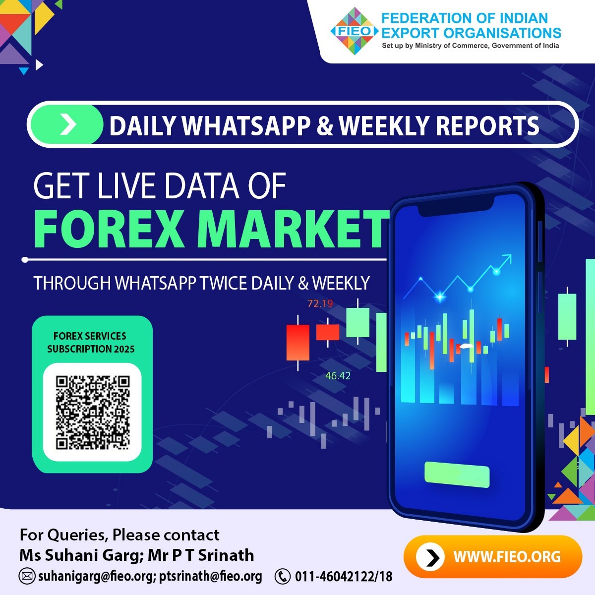 FieoHq's tweet image. 💱 Stay ahead in the Foreign Exchange Market!
🌍 Get LIVE forex updates 📲 twice daily on WhatsApp + a weekly market report—now with the latest SOFR rates! 📉📈

✅ Instant updates
✅ Trusted data
✅ Essential for exporters &amp;amp; financial planners

📌 SUBSCRIBE TODAY and never miss…
