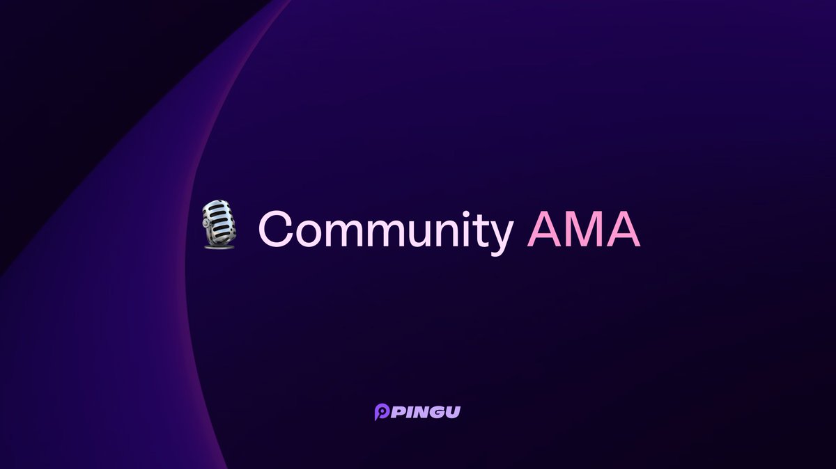 Community AMA in 1 hour!

We’re going live to talk about Pingu, share what’s coming for mainnet, drop some alphas, and answer your questions!

1PM UTC don’t miss it!

Set your alarm &amp; join the space