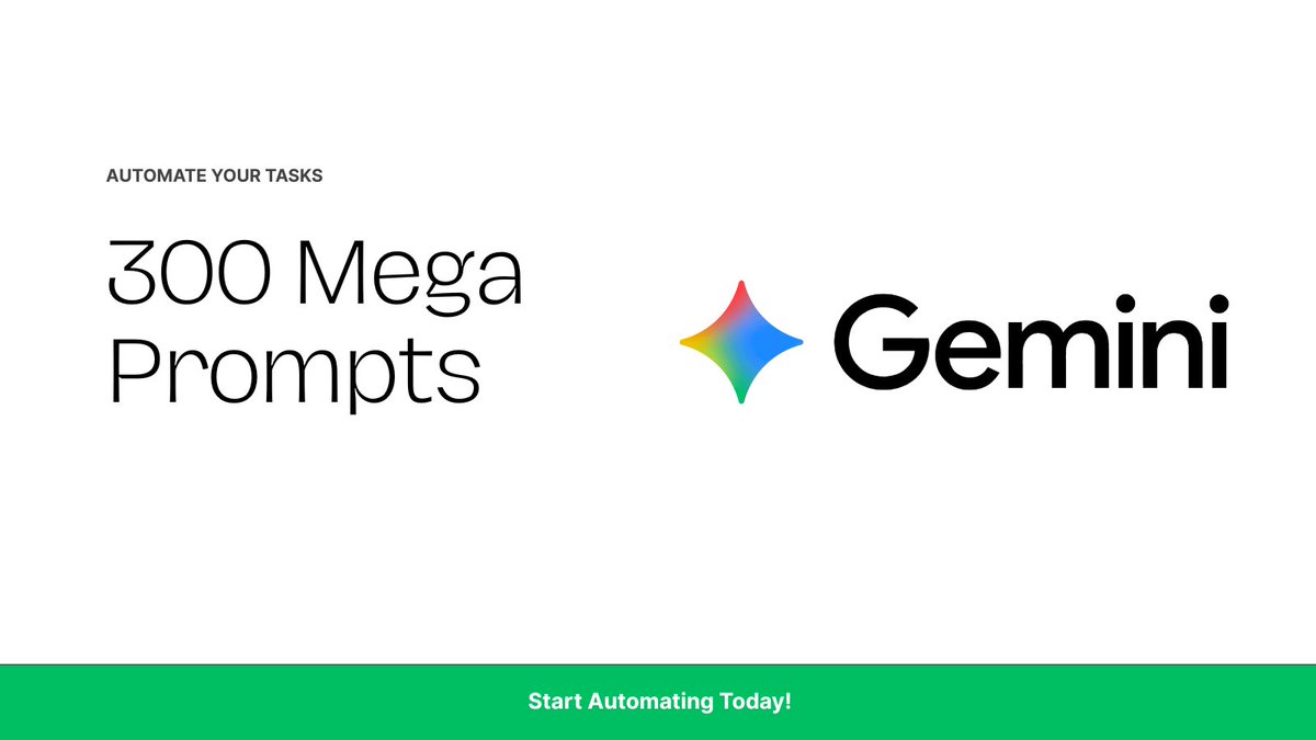 aiwithjainam's tweet image. Everyone is hyped about Gemini 3.0 Pro… but barely anyone knows how to actually use it to replace real work.

I collected 300+ mega prompts that turn Gemini into a full-blown productivity engine.

Comment &quot;AI&quot; and I’ll DM you everything.