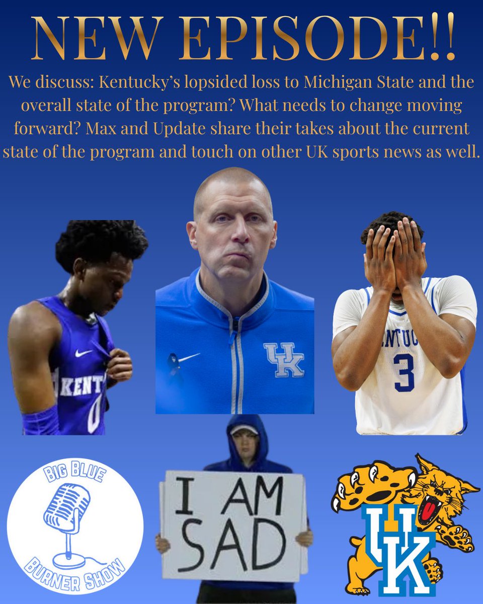New Episode releasing TONIGHT!! 
Max and Update discuss Kentuckys systems failure at the champions classic and how we got to this point. What needs to change moving forward? What is the overall state of the program and where do we go from here? We discuss other UK sports as well