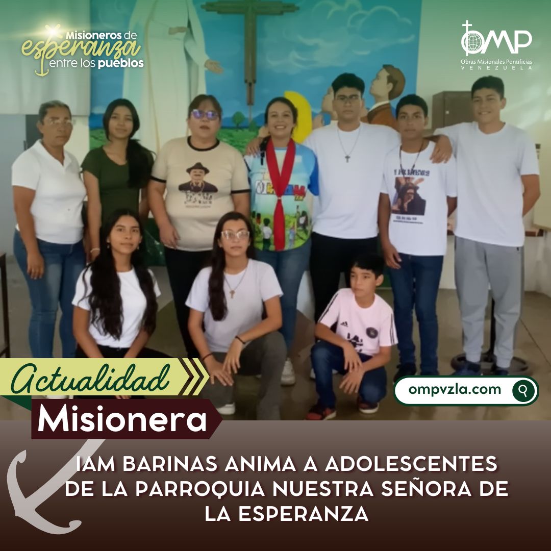 El pasado 15 de noviembre, la Diócesis de Barinas fue testigo de una jornada de animación misionera dirigida a un grupo de adolescentes de la parroquia Nuestra Señora de la Esperanza. Esta actividad, organizada por la IAM de la diócesis... ompvzla.com/m023/