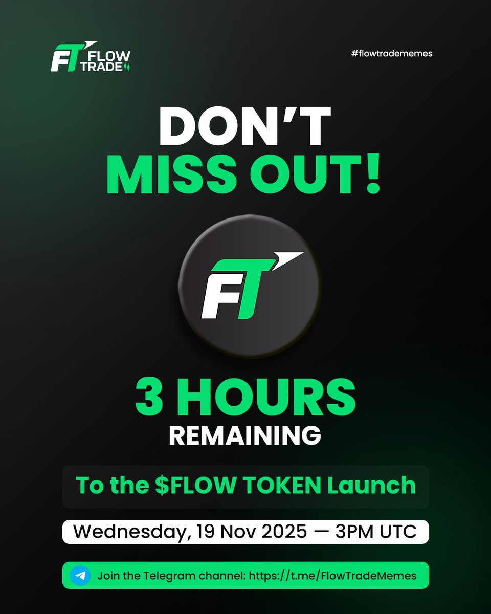FlowTradeMemes's tweet image. ⏳ ONLY 3 HOURS LEFT!
The countdown is almost at zero — $FLOW launches today!

The community is heating up, the hype is unstoppable, and the window to get in early is closing fast. 🔥🚀

💥 FlowTrade is about to unleash something big.
Be ready. Be early. Be Flow.

⚠️ The Contract…