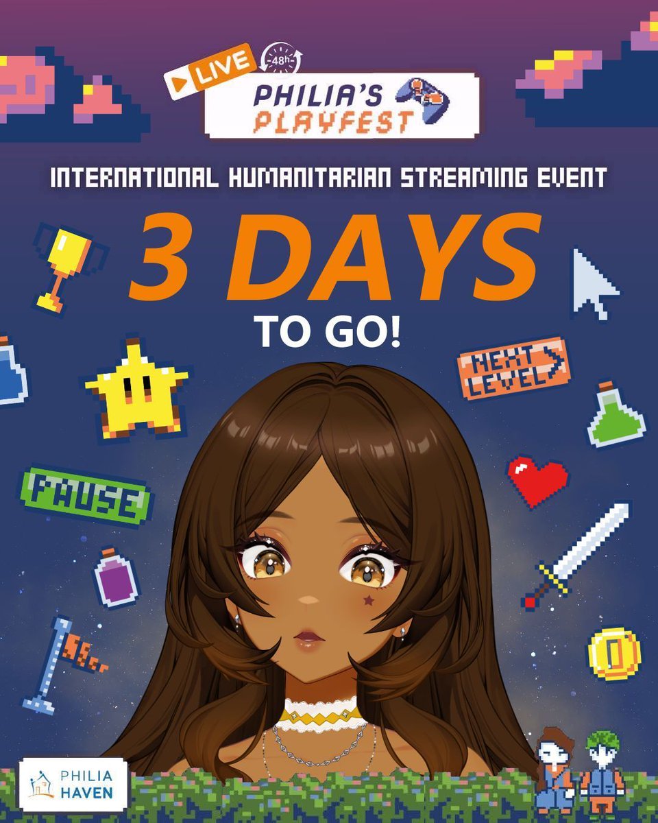 talavt_'s tweet photo. ｡;+★ 𝑬𝑽𝑬𝑵𝑻 𝑪𝑶𝑼𝑵𝑻𝑫𝑶𝑾𝑵 ☆+;｡ 

3 DAYS TO GO!! ✨

Donation goals and rewards reveal for PHILIA'S PLAYFEST! 🎁

Curious on what some of these mean? You'll have to find out this weekend!

@philiasplayfest
#PhiliasPlayFest2025 #PhiliaHaven

MORE INFO ⤵️ https://t.co/1EFqAbN2hg