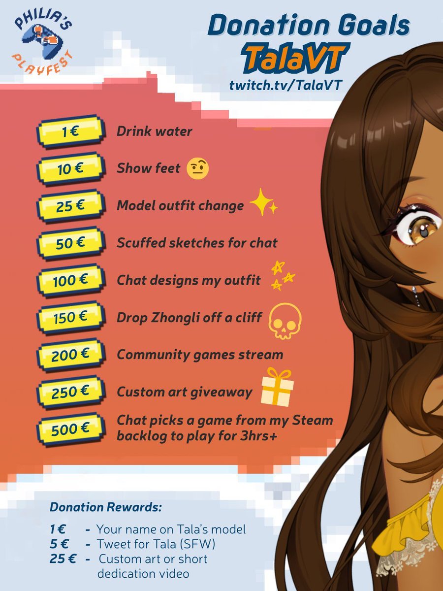 talavt_'s tweet photo. ｡;+★ 𝑬𝑽𝑬𝑵𝑻 𝑪𝑶𝑼𝑵𝑻𝑫𝑶𝑾𝑵 ☆+;｡ 

3 DAYS TO GO!! ✨

Donation goals and rewards reveal for PHILIA'S PLAYFEST! 🎁

Curious on what some of these mean? You'll have to find out this weekend!

@philiasplayfest
#PhiliasPlayFest2025 #PhiliaHaven

MORE INFO ⤵️ https://t.co/1EFqAbN2hg