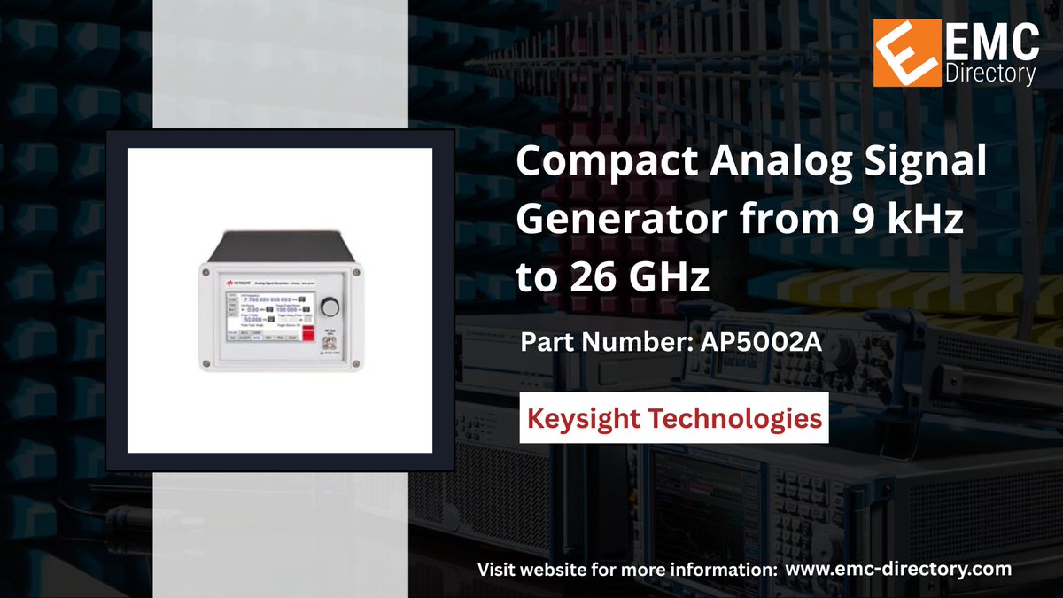 emcdirectory's tweet image. Introducing the Keysight AP5002A—a compact analog signal generator with coverage from 9 kHz to 26 GHz, designed for versatile electronic and EMC testing applications.

Read More: ow.ly/BG0a50XtWX7

#Keysight #SignalGenerator #TestEquipment #Electronics #RFTesting #EMC #GHz