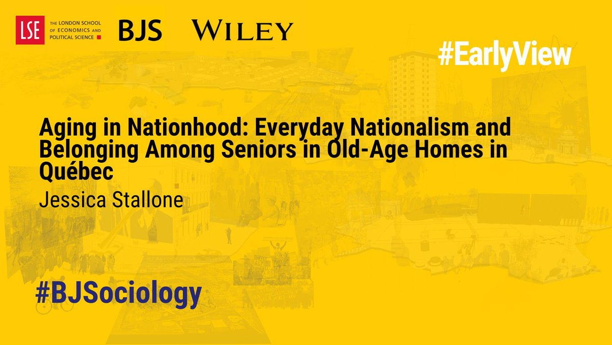 BJSociology's tweet image. This article examines how ethnonationalism becomes a resource for navigating the precarity of ageing. Drawing on ethnographic work, it shows how financially privileged Québécois seniors enact nationhood through cultural practices.

#EarlyView in #BJS ➡️ buff.ly/RR0wBKK