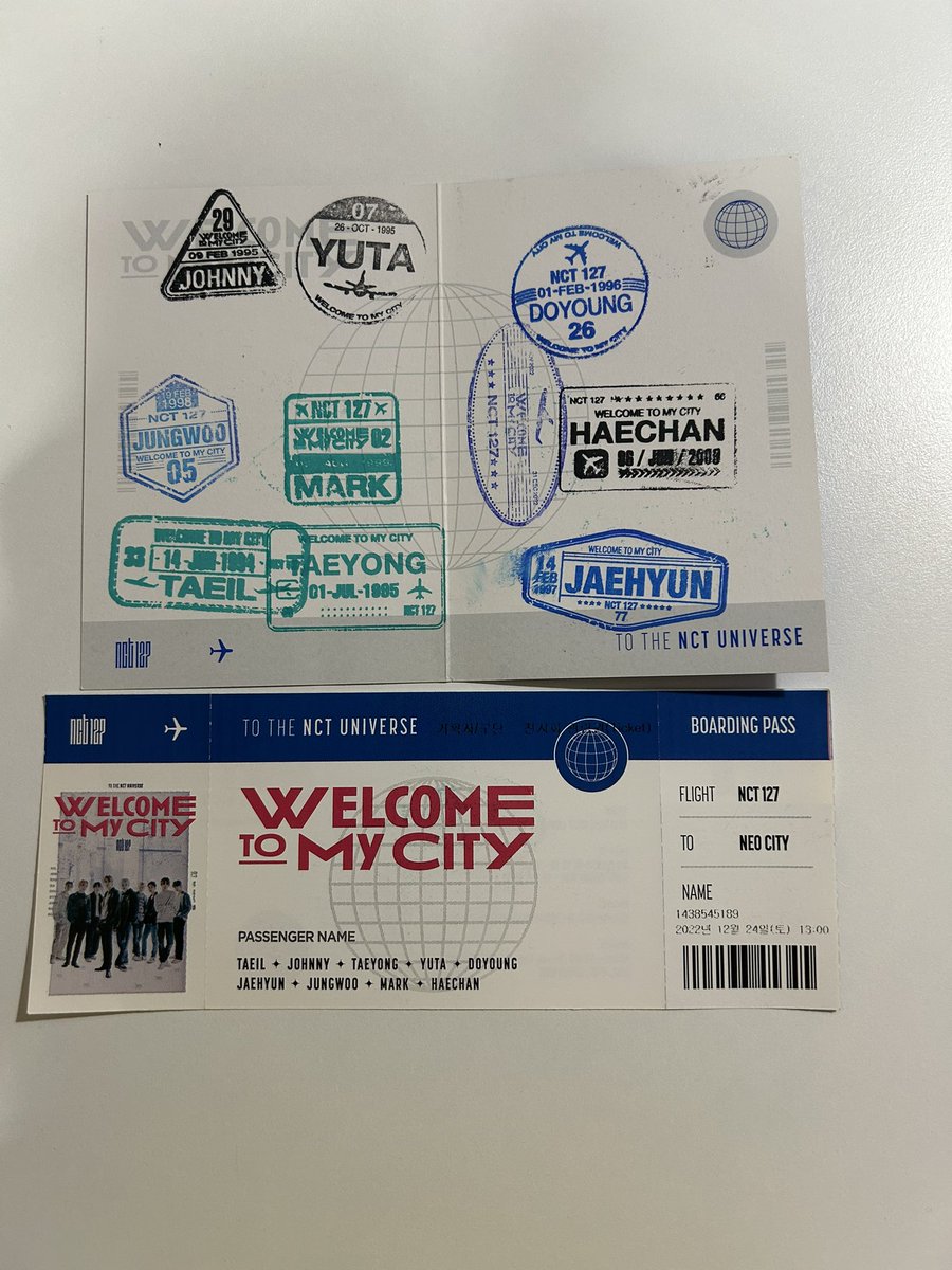 withbabii's tweet photo. wts ขาย พร้อมส่ง 

การ์ดสเปเชียล spaecial โดยอง doyoung นิทรรศการ nct127 WELCOME TO MY CITY 
ㅡ 480.- free shipping
 ❣️แถมฟรี passport + boarding pass (รูป 2) 
สนใจ dm หรือเมนชั่นได้เลยค่า 💗
#ตลาดนัดnct #ตลาดนัดnct127 #NCT127 #WELCOME_TO_MY_CITY 
#NCT127_WELCOMETOMYCITY https://t.co/lD4mT45pS1