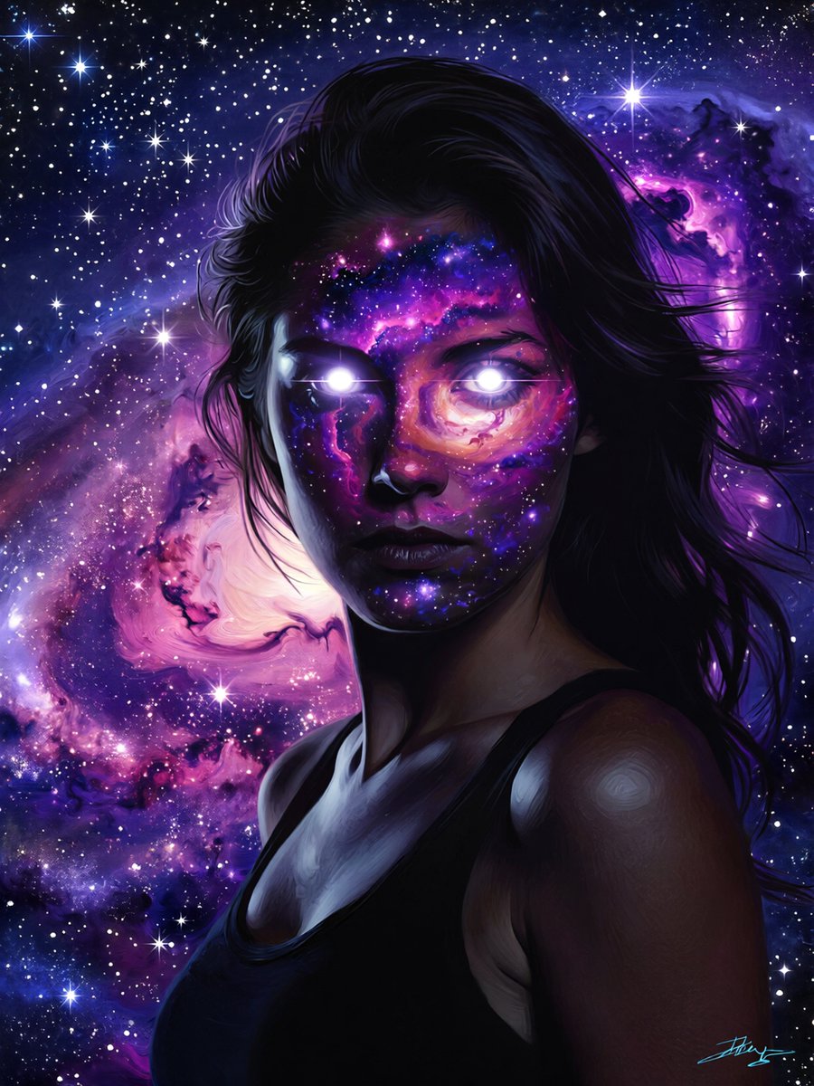 PromptSin's tweet image. Unlock your universe within ✨ Dive into cosmic dreams today! 🚀🌌 #StellarVibes #CosmicJourney