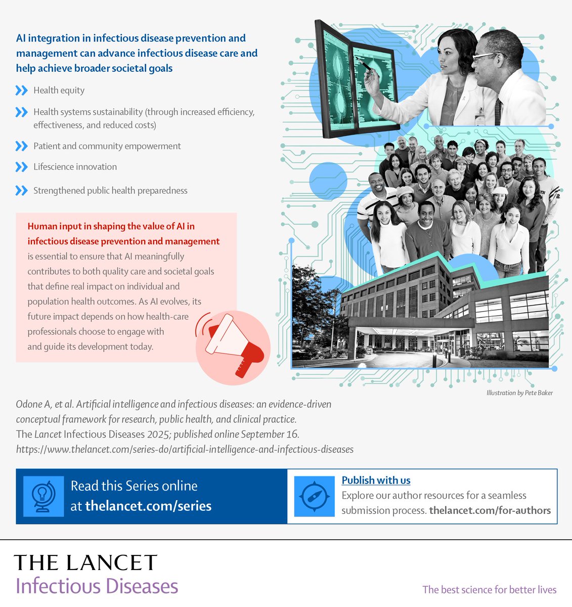 TheLancet's tweet image. The role of AI in infectious diseases is emerging—offering new opportunities for infection prevention, detection &amp;amp; control.

Explore developments &amp;amp; practical applications ⤵️
hubs.ly/Q03TJv2W0 @TheLancetInfDis #WorldAMRAwarenessWeek
