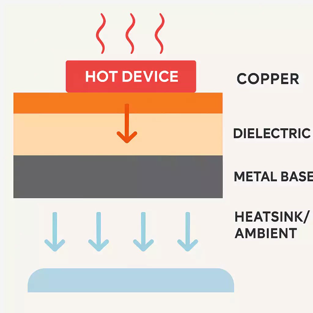 PCBFastTurn's tweet image. MCPCB ≠ just “thicker copper.”
→ fastturnpcbs.com/blog/metal-cor…
It’s a metal base (Al/Cu) for fast heat spreading—great for LEDs &amp;amp; power boards.
#MCPCB #ThermalDesign #PCB #Electronics