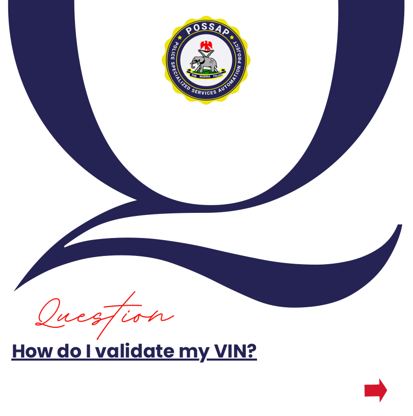 POSSAP_NGG's tweet photo. Not sure how to validate your VIN?
Follow the simple steps on the POSSAP portal to confirm your vehicle details and continue your Tinted Glass Permit application seamlessly.
#tintpermit #tintedglasspermit #possap #tgp https://t.co/u8TdKMEi7Y