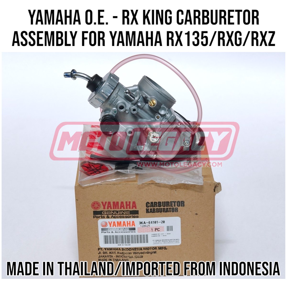 Motolegacy's tweet photo. The OG Mikuni 26MM Carb (3KAH) for RX-King is now in stock — 100% Genuine Yamaha O.E

✔️ Genuine Mikuni — Made in Thailand, imported from Indonesia
✔️ Direct fit: RX135 / RXG / RXZ (4 &amp; 5 Speed)
✔️ 26MM | Part No: 3KAH

WhatsApp us on 7075444950 or 7075444952 to place an order! https://t.co/7GFb51H54o
