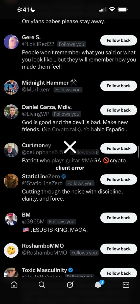 JustJenRX's tweet image. Is anyone else running into this problem when trying to follow people back?