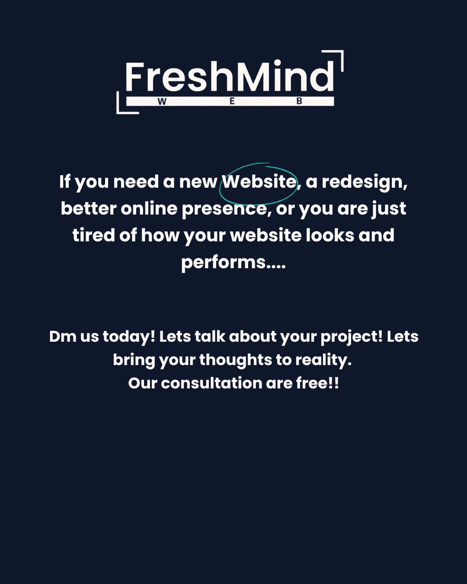 FreshmindWeb's tweet image. Sometimes the problem isn’t starting over, it’s fixing what’s already there:
• Slow speed
• Poor layout
• No clear call-to-action
• Hard to navigate

Small improvements can completely change how customers see your brand.

If your website feels “off,” let’s fix it.