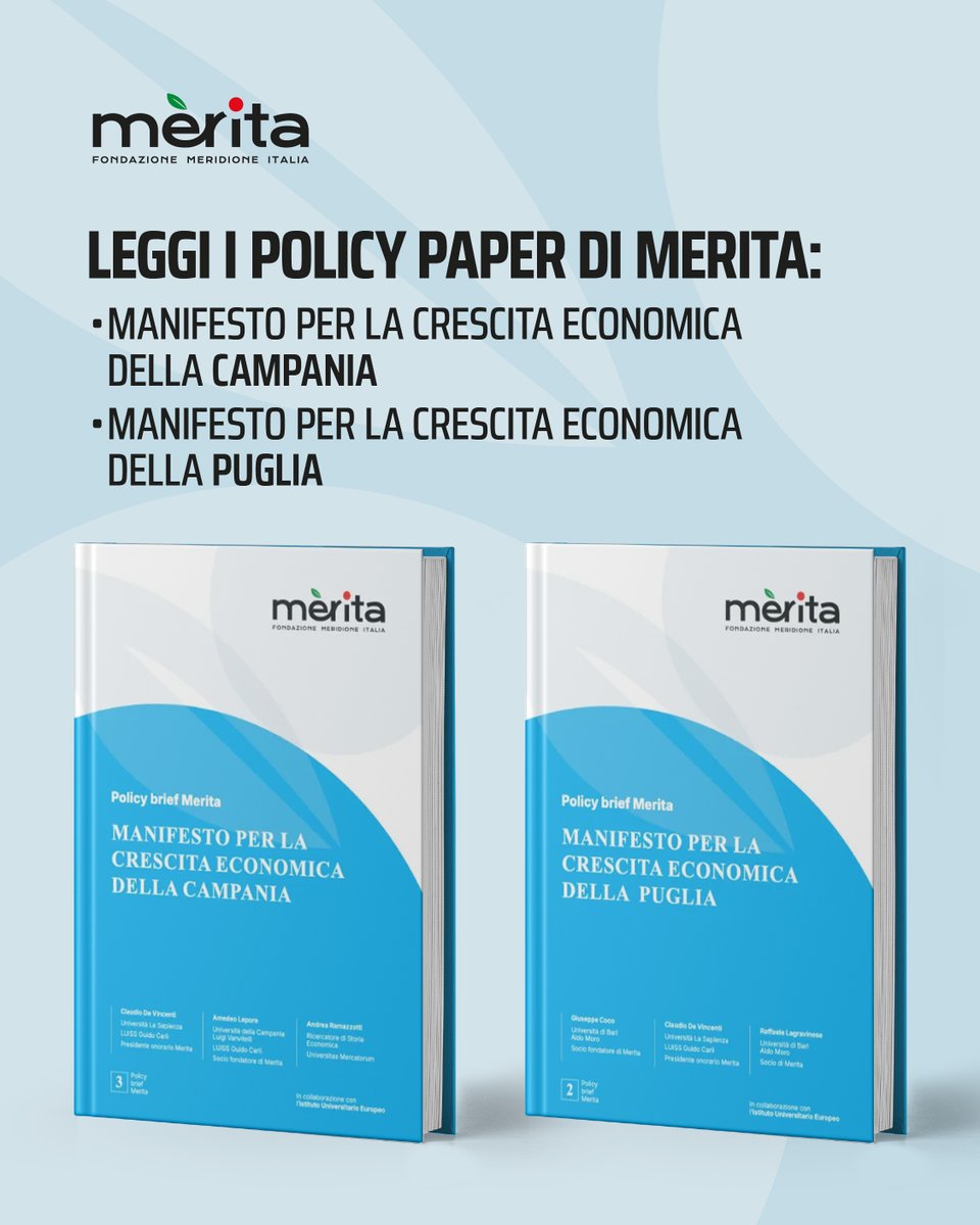 📢 Sono online due nuovi policy brief della Fondazione Merita, realizzati in collaborazione con l'Istituto Universitario Europeo <a href="/EUI_EU/">European University Institute</a>

👉 Scopri e scarica i due brief ai link seguenti:

“𝗠𝗮𝗻𝗶𝗳𝗲𝘀𝘁𝗼 𝗽𝗲𝗿 𝗹𝗮 𝗰𝗿𝗲𝘀𝗰𝗶𝘁𝗮 𝗲𝗰𝗼𝗻𝗼𝗺𝗶𝗰𝗮 𝗱𝗲𝗹𝗹𝗮