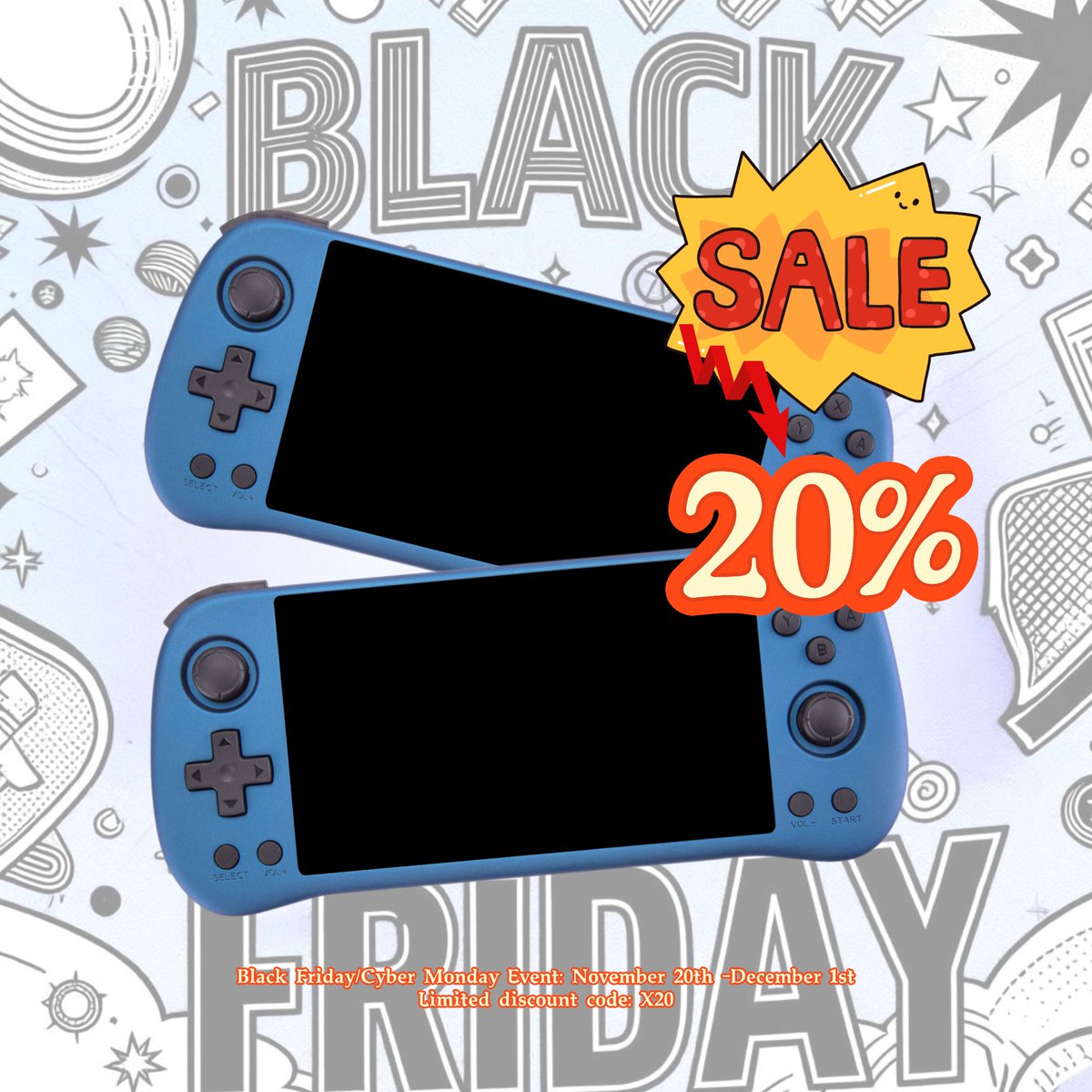 gogamegeek's tweet image. 🎮✨ Black Friday / Cyber Monday MEGA SALE!
Grab the deal before it&apos;s gone! 🚀
#BlackFriday  #CyberMonday  #RetroGaming #Powkiddy #HandheldGaming #GamingDeals #RGB20S #X55 #gogamegeek