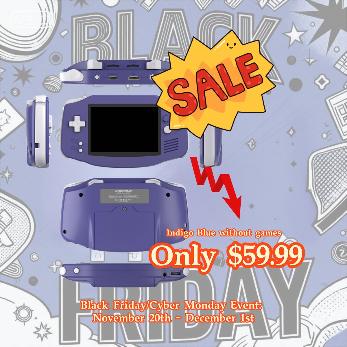 gogamegeek's tweet image. 🎮✨ Black Friday / Cyber Monday MEGA SALE!
Grab the deal before it&apos;s gone! 🚀
#BlackFriday  #CyberMonday  #RetroGaming #Powkiddy #HandheldGaming #GamingDeals #RGB20S #X55 #gogamegeek