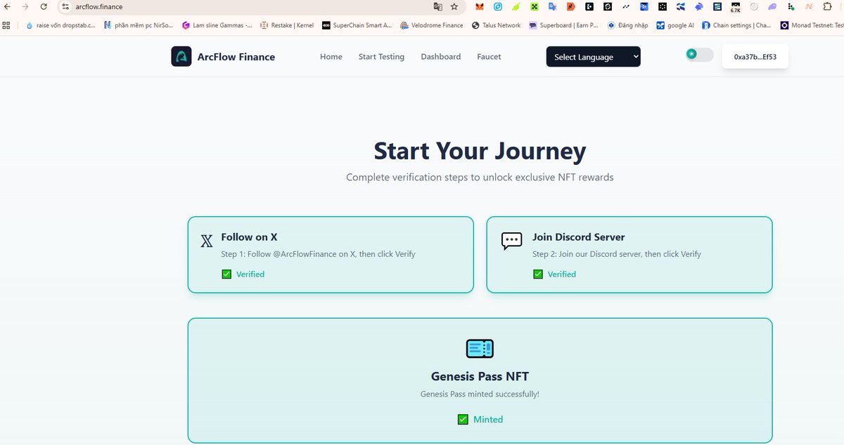 Mint your NFT here :   arcflow.finance

<a href="/ArcFlowFinance/">ArcFlow Finance</a>