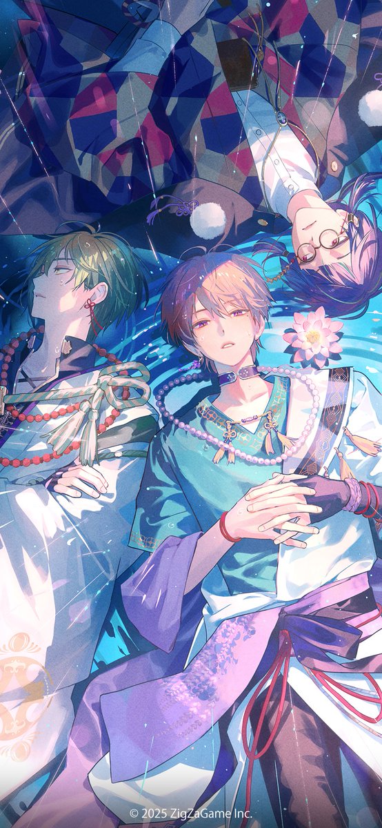 ug0nba's tweet image. 東京ディバンカーの魔除けの絵札：ホタルビ寮を製作致しました！それぞれの視線の意味……🪷　何卒～