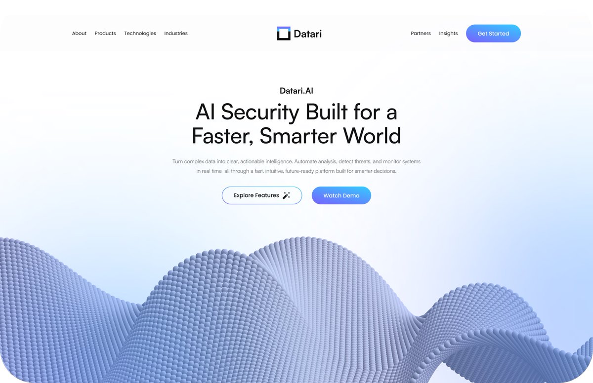 AkinyeleVS's tweet image. Datari 👨‍💻🔵 Hero Section 
Smarter security starts with clarity.
Datari helps you understand your data, spot threats quickly, and make confident decisions without complexity.