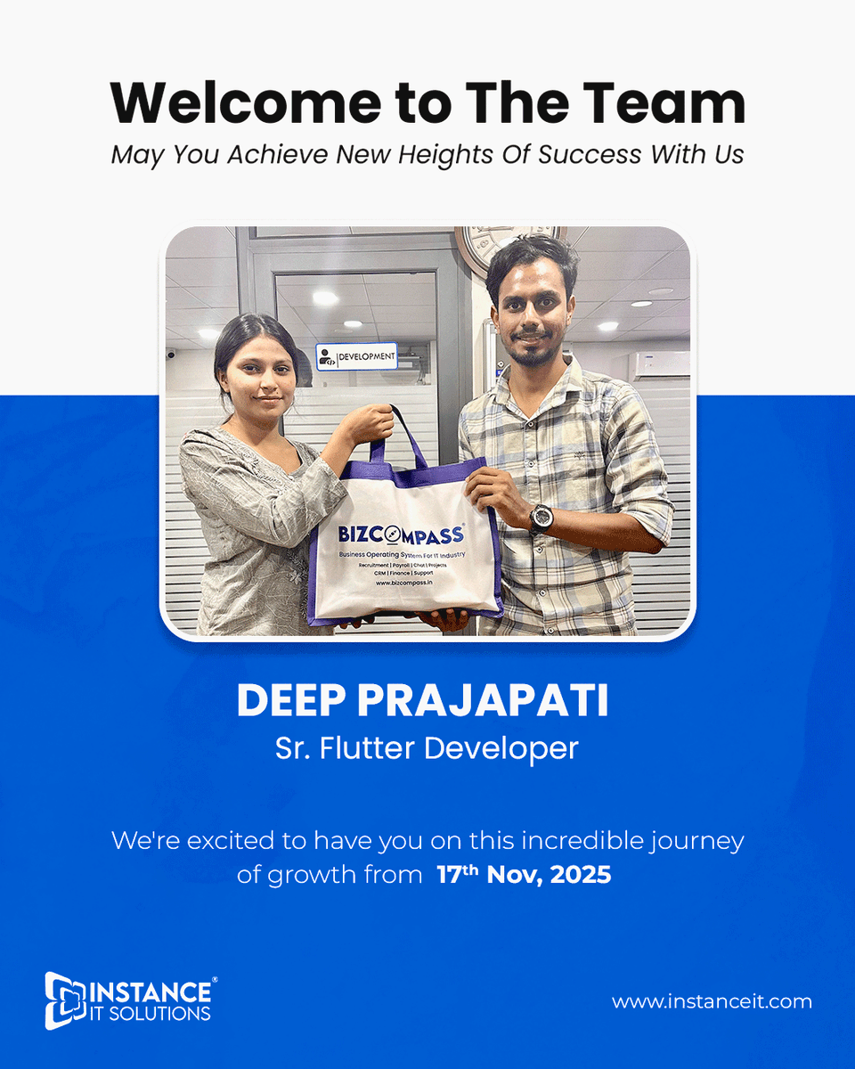 instance_it's tweet image. We’re excited to welcome our newest team members to the Instance IT family! 💙

#WelcomeOnBoard #InstanceITSolutions #NewJoiners #TeamGrowth #WorkCulture #TechCommunity #InnovationAtWork #CareerJourney #TeamExpansion #WorkplaceVibes #GrowingTogether