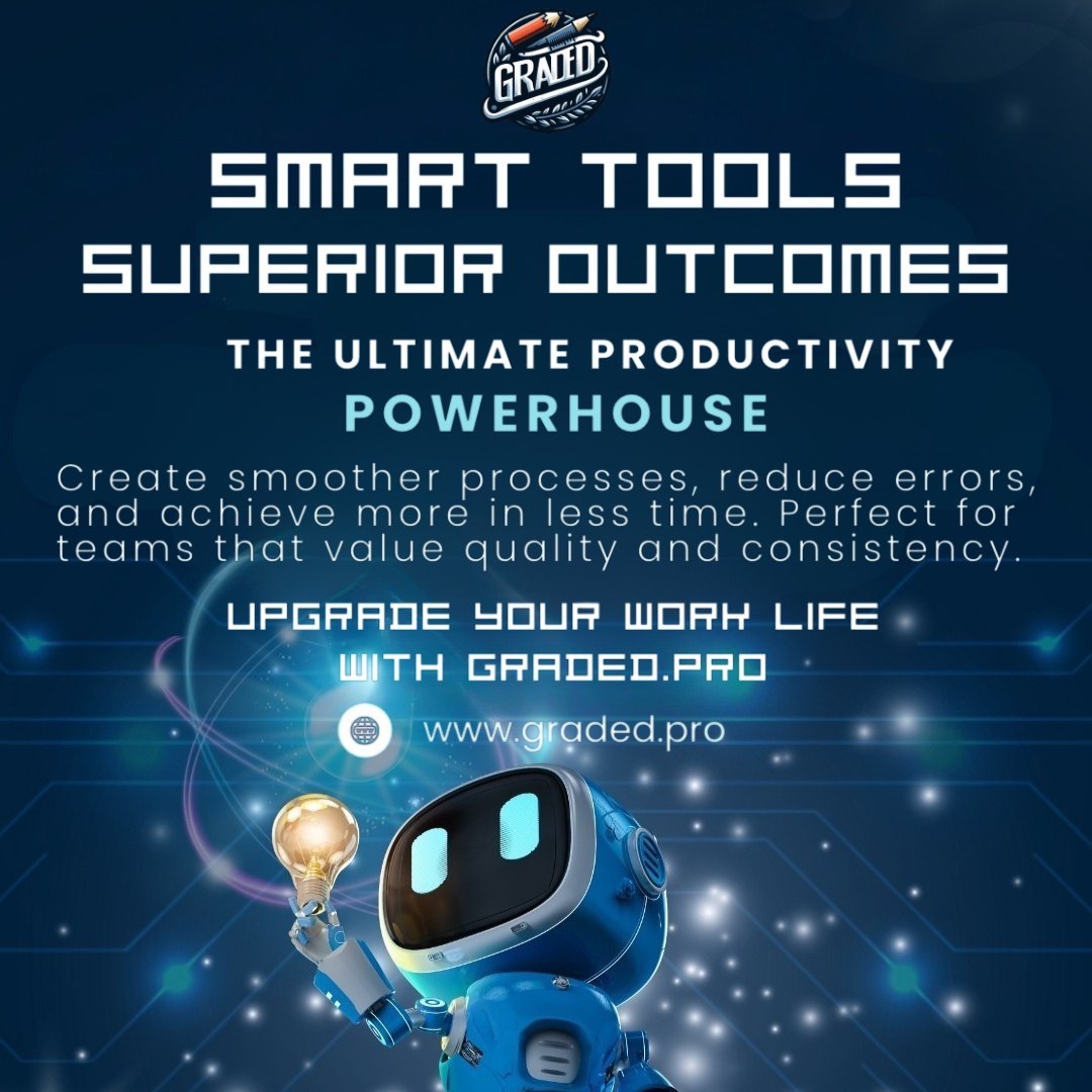 GradedPro's tweet image. Work smarter. Achieve more.
Transform your daily workflow with Graded.pro — where smart tools deliver superior outcomes. 🤖
👉  

#SmartTools #ProductivityHacks #TechSolutions #DigitalTools #AIinWorkplace #EfficiencyMatters #WorkLifeUpgrade