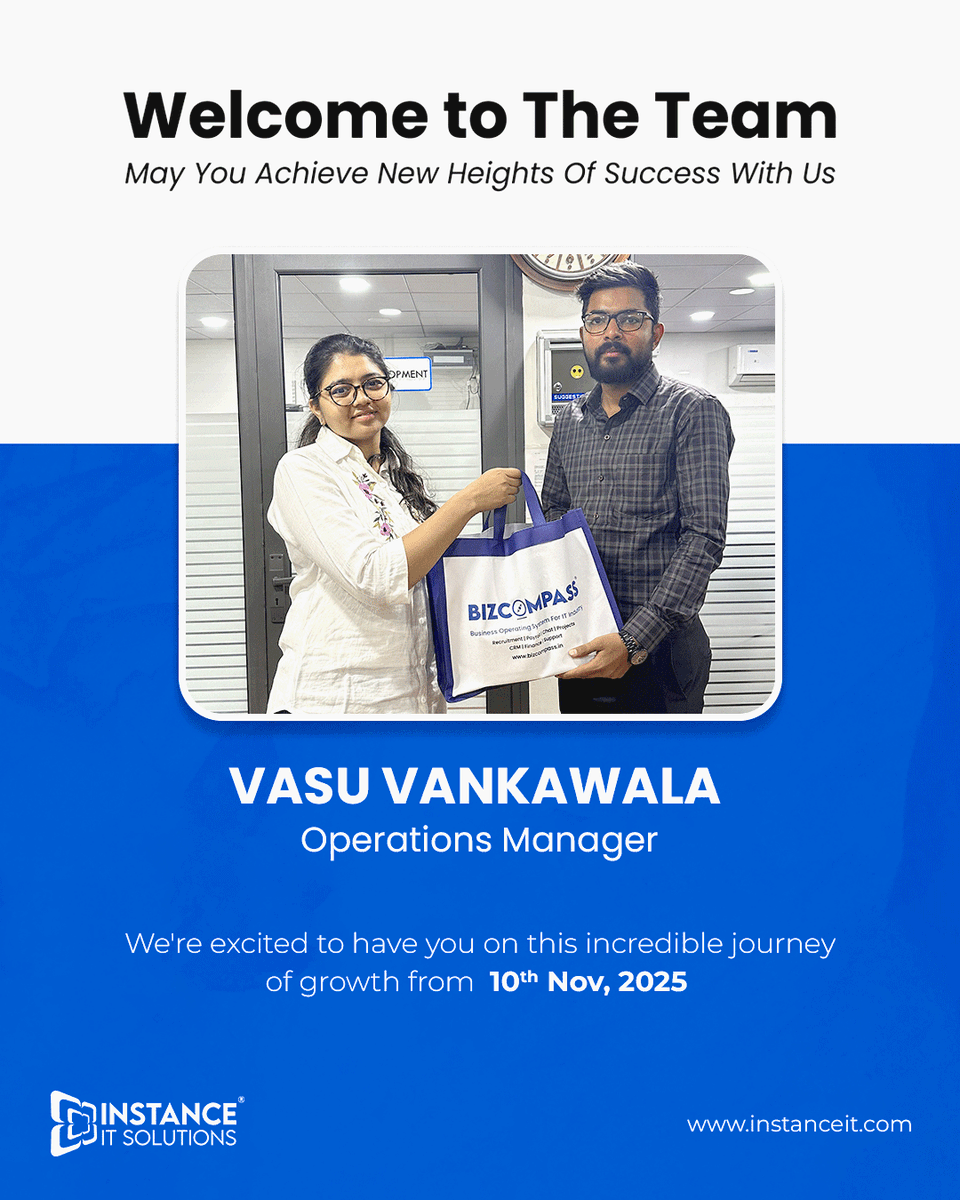 instance_it's tweet image. We’re excited to welcome our newest team members to the Instance IT family! 💙

#WelcomeOnBoard #InstanceITSolutions #NewJoiners #TeamGrowth #WorkCulture #TechCommunity #InnovationAtWork #CareerJourney #TeamExpansion #WorkplaceVibes #GrowingTogether