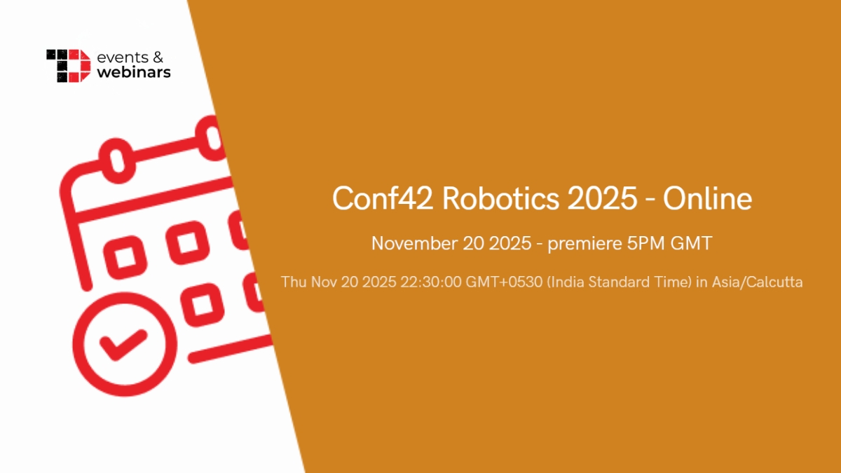 TechDogs_Inc's tweet image. Join Conf42 Robotics 2025 on Nov 20 to dive into the latest in robotics, AI, automation &amp;amp; edge tech. Learn from global experts, explore HMI, frameworks &amp;amp; industry use cases, and access online/in-person sessions packed with demos &amp;amp; practical insights. tinyurl.com/5bpjtfb3…