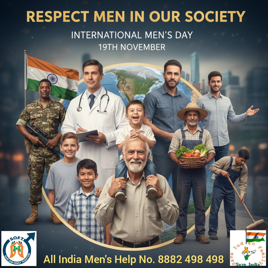 Men deserve respect too.
Happy #MensDay 19th November 2025
<a href="/narendramodi/">Narendra Modi</a> <a href="/elonmusk/">Elon Musk</a> <a href="/barandbench/">Bar and Bench</a> <a href="/aajtak/">AajTak</a> <a href="/ProthomAlo/">Prothom Alo</a>