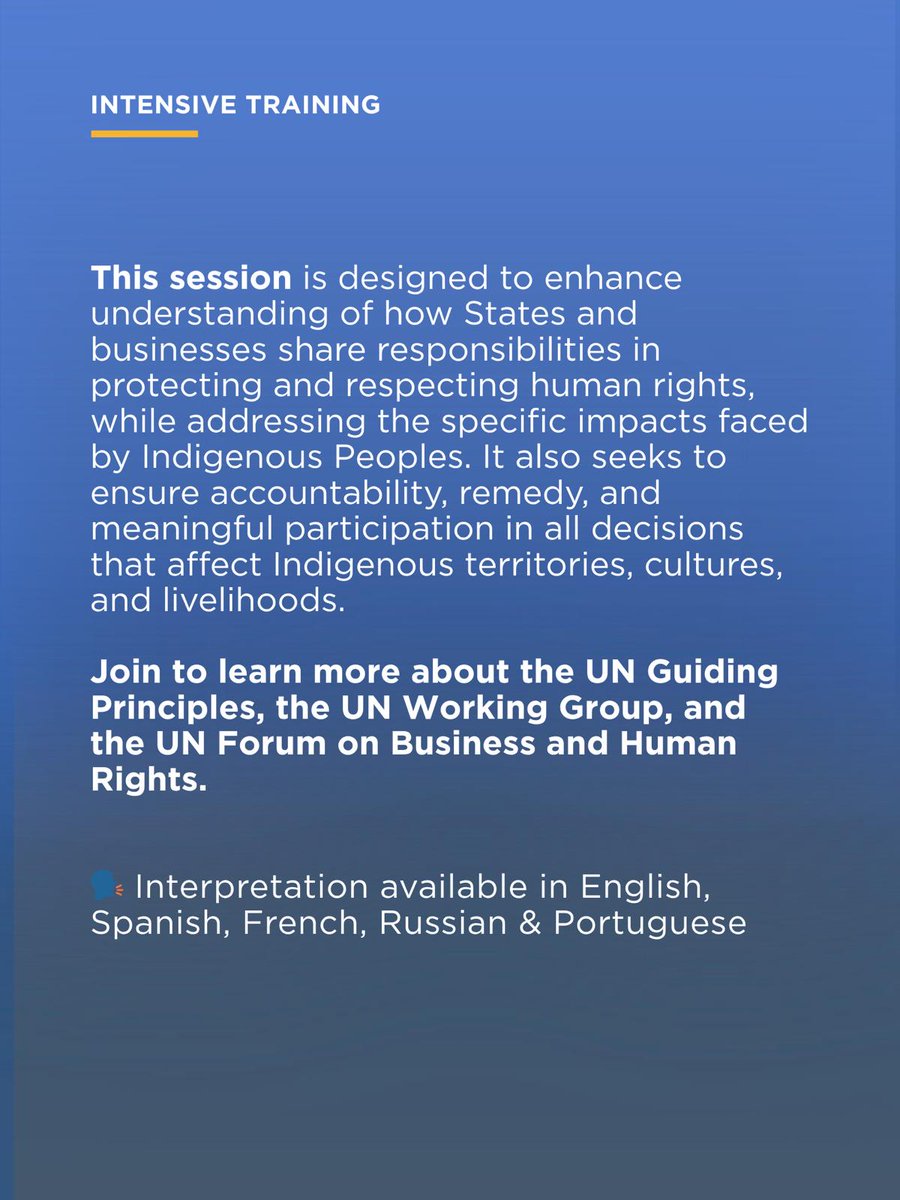 Docip_en's tweet image. Join us tomorrow for the final training of the year, focused on strengthening Indigenous Peoples’ engagement in global Business &amp;amp; Human Rights processes.

📅 20 Nov | ⏳ 4–6 pm Geneva
🔗 Zoom: bit.ly/3LMItMi

@IPRightsIntl @IWGIA @NiaTero 

#IndigenousRights #UNForumBHR