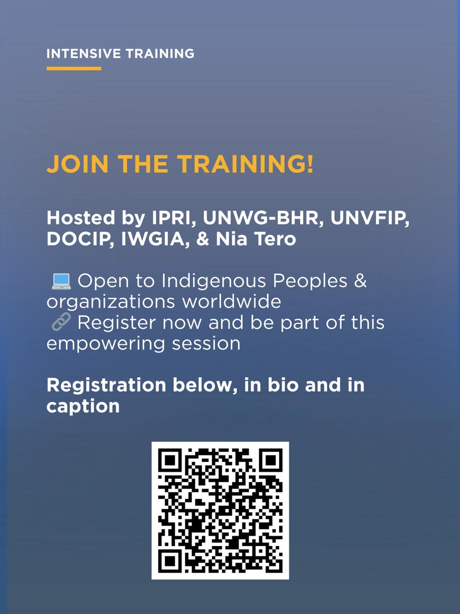 Docip_en's tweet image. Join us tomorrow for the final training of the year, focused on strengthening Indigenous Peoples’ engagement in global Business &amp;amp; Human Rights processes.

📅 20 Nov | ⏳ 4–6 pm Geneva
🔗 Zoom: bit.ly/3LMItMi

@IPRightsIntl @IWGIA @NiaTero 

#IndigenousRights #UNForumBHR