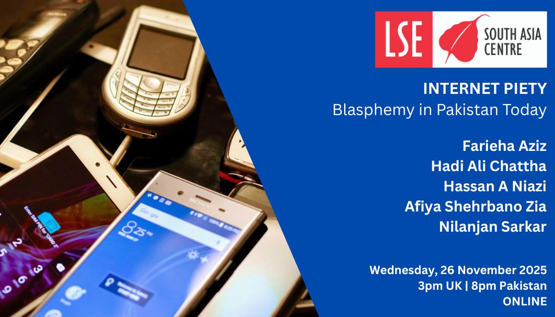Some recent cases of blasphemy in Pakistan concern activity on social media. This panel will discuss how laws like PECA intersect w/ others &amp; impact citizens. 

📅 Wed 26 Nov ONLINE
🕒 3pm🇬🇧 8pm🇵🇰
For 🗣️ &amp; 🆓 reg. tinyurl.com/3xp6cfaf

<a href="/FariehaAziz/">Farieha Aziz</a> <a href="/afiyaszia/">Afiya Shehrbano Zia</a> <a href="/Hassan_A_Niazi/">Hassan Abdullah Niazi</a>