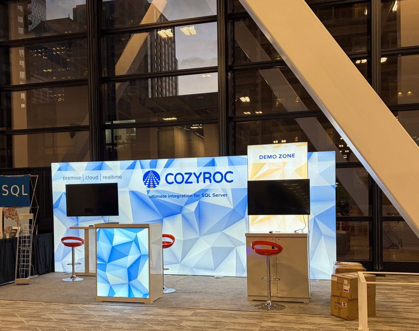 CozyRoc's tweet image. The expo floor is open and the #COZYROC booth is ready ! Come see our #DataIntegration solutions and meet the team 
⭐165+ ready to use application adapters 
⭐270 ETL components and tasks
➡️Free for download and development cozyroc.com/products #SQLServer #ETL #PASSDataSummit