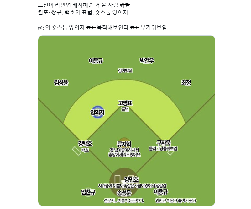 와 숏스톱 양의지 묵직해보인다 무거워보임