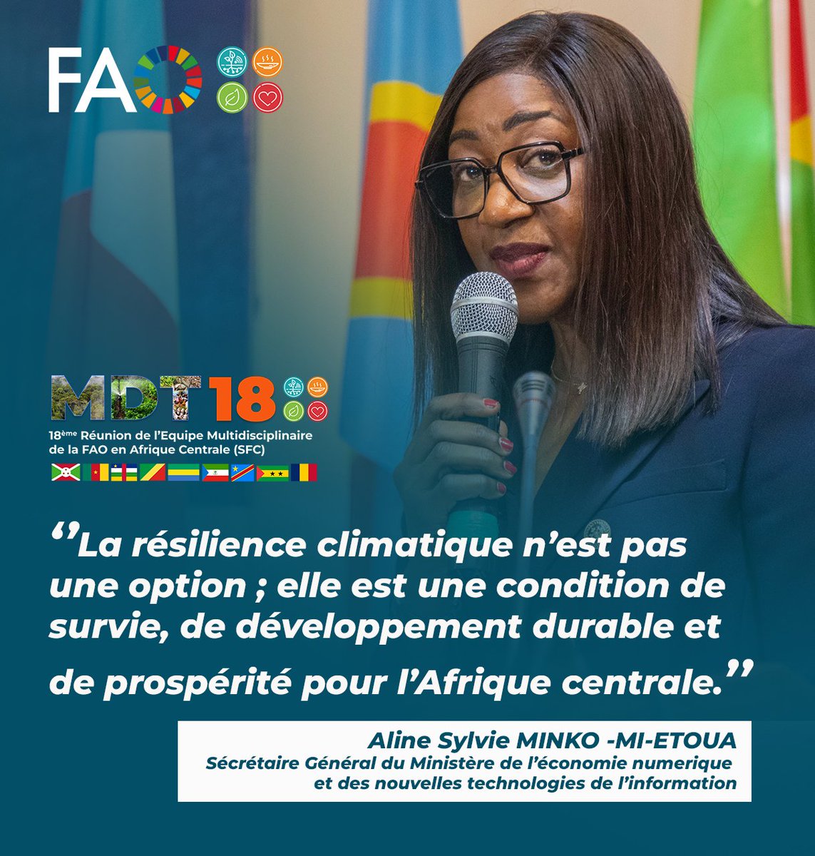 Message fort lors de l’ouverture du #MDT18 à #Libreville
Au nom du gouvernement gabonais, Mme Aline Minko-Mi-Etoua a souligné l’urgence de renforcer la coopération régionale pour une action collective et durable face aux défis climatiques. 🌍🤝

#DéveloppementDurable
<a href="/DoumbaMark/">Mark Alexandre Doumba</a>