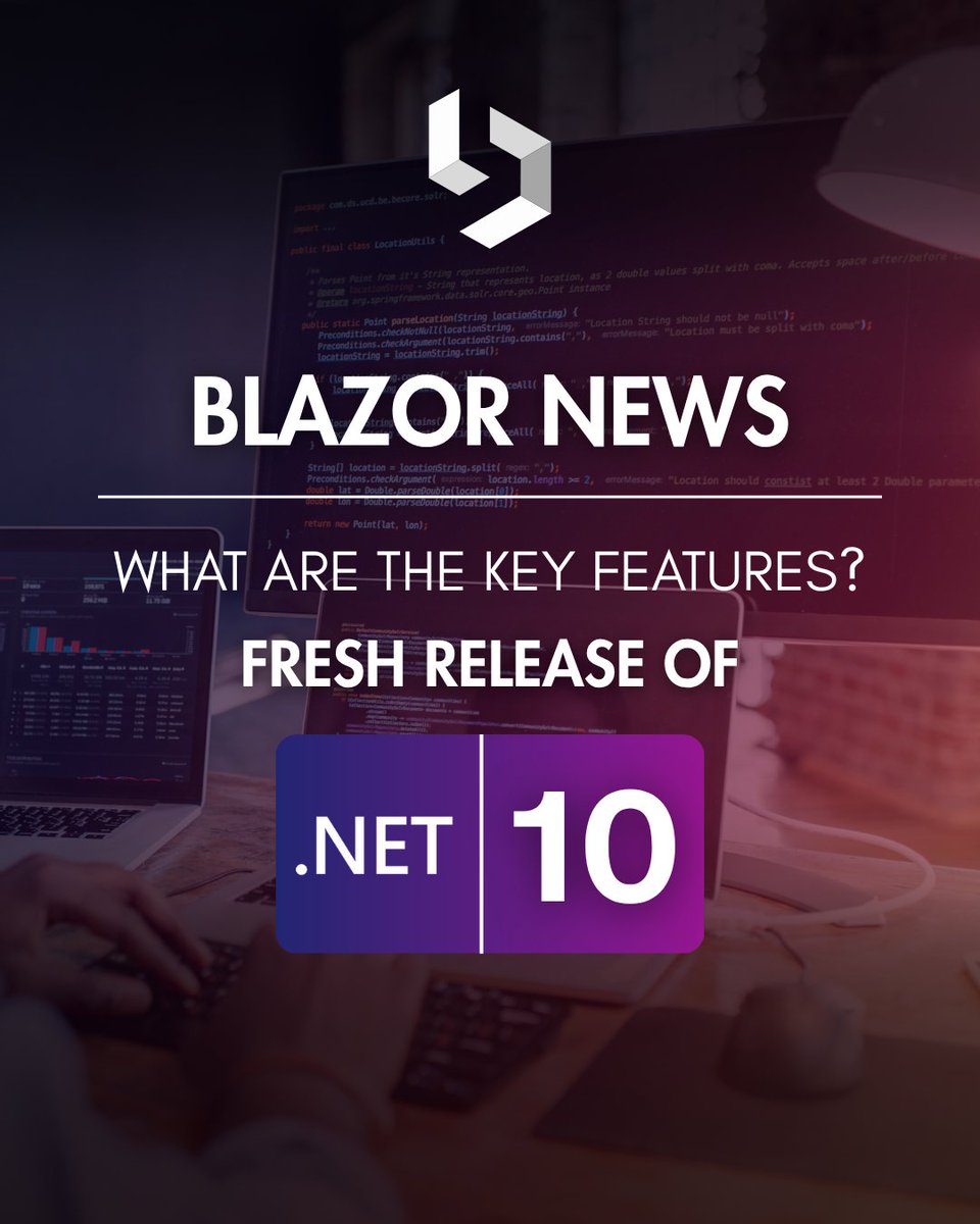 Blazorise's tweet image. .NET 10 is officially here — and it’s an LTS release! 🚀

That means 3+ years of updates, security patches, and compatibility guarantees. Here’s what devs need to know 👇

1/7

#blazor #dotnet #csharp #update #devs #new