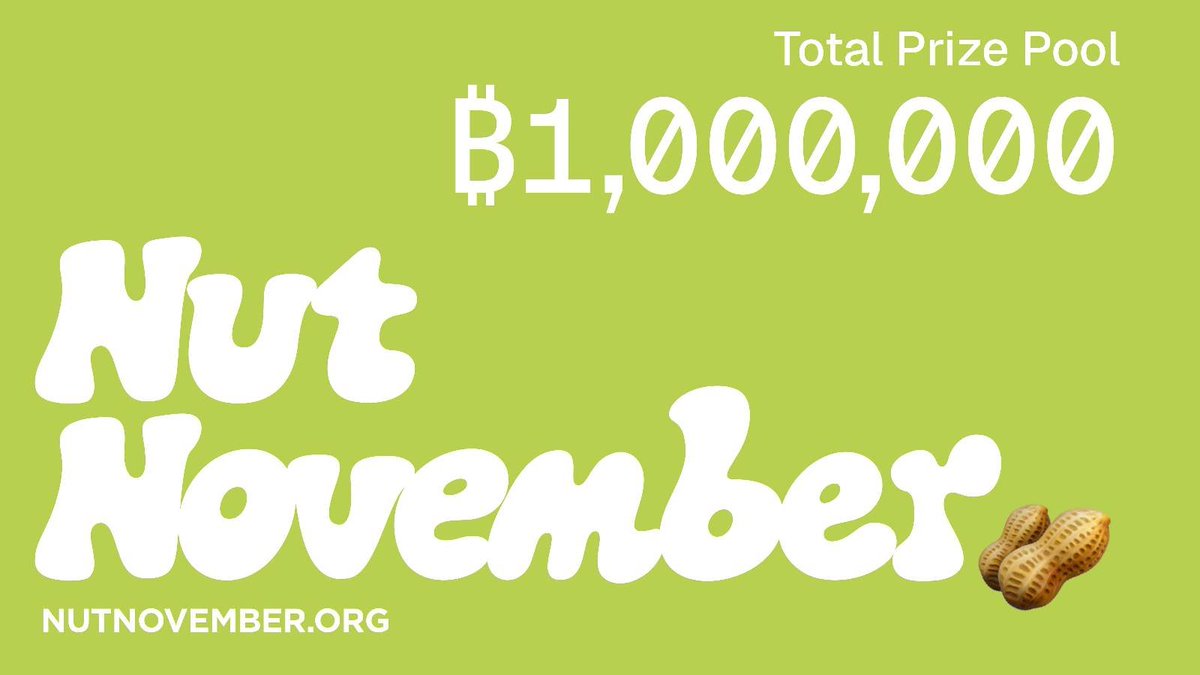 CashuBTC's tweet image. 11 days left to build something for Nut November. 

Just got 600K sats in donations so we bumped all the prizes. Total pool is now 1 million sats. 

Here&apos;s what you can win: