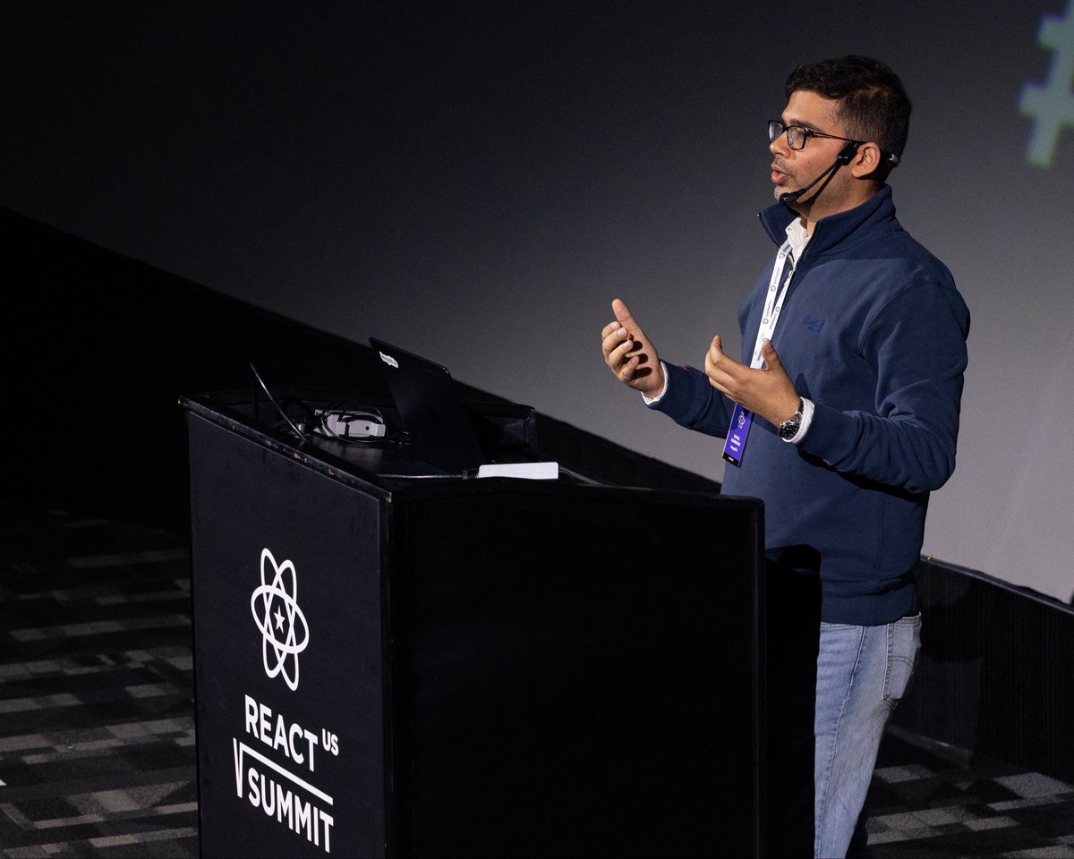 ReactSummit's tweet image. .@rnanwani on the #ReactSummitUS stage💚