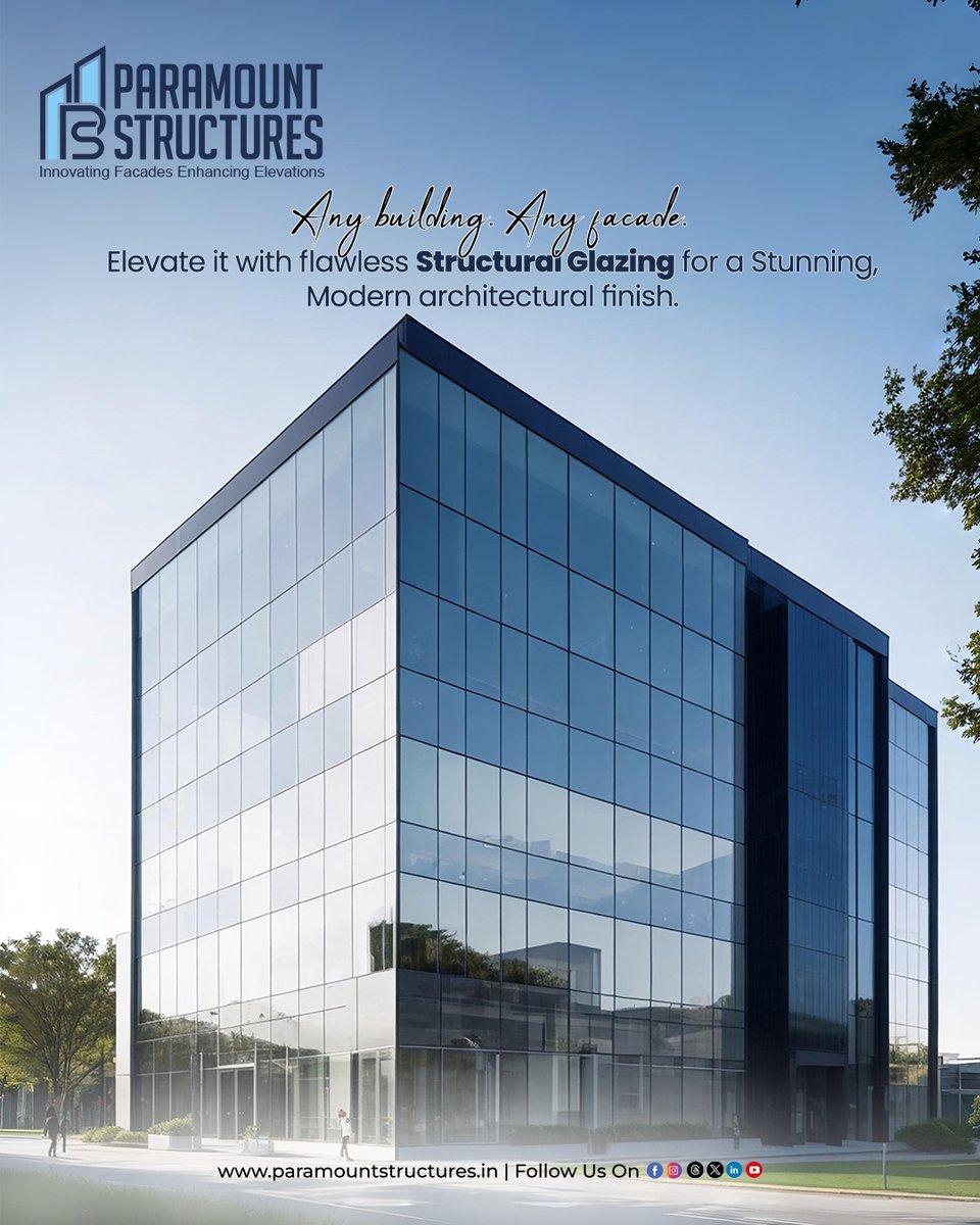 paramountstr's tweet image. Turn any building into a modern icon with flawless structural glazing—seamless style, strength, and clarity. Elevate your design—contact us today!

📞 Call: +91 98868 44211
🌐 Visit our website: paramountstructures.in

 #StructuralGlazing #ModernArchitecture #FacadeDesign