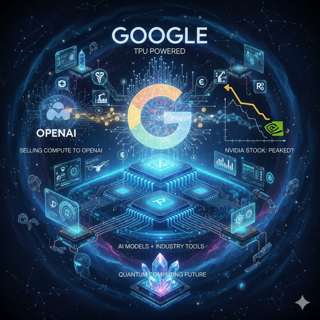 Google 在完全靠自己TPU 算力的加持下，追趕上了OpenAI，甚至還有富餘要賣給OpenAI ...

英偉達的股票可能到頭了

Google 是唯一一家即掌握算力、又掌握尖端模型

同時也擁有各種深入各行業應用工具的公司

未來可