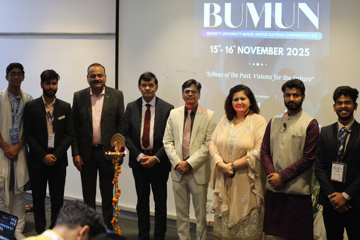 bennettuniv's tweet image. At Bennett University, BUMUN 4.0 became a melting pot of ideas, with 350+ delegates, 65+ institutions, and a theme that bridged history and the future. 
It was an enriching experience of diplomacy, dialogue, and drive.

#BUMUN4 #BennettUniversity #ModelUN #GlobalDebate
