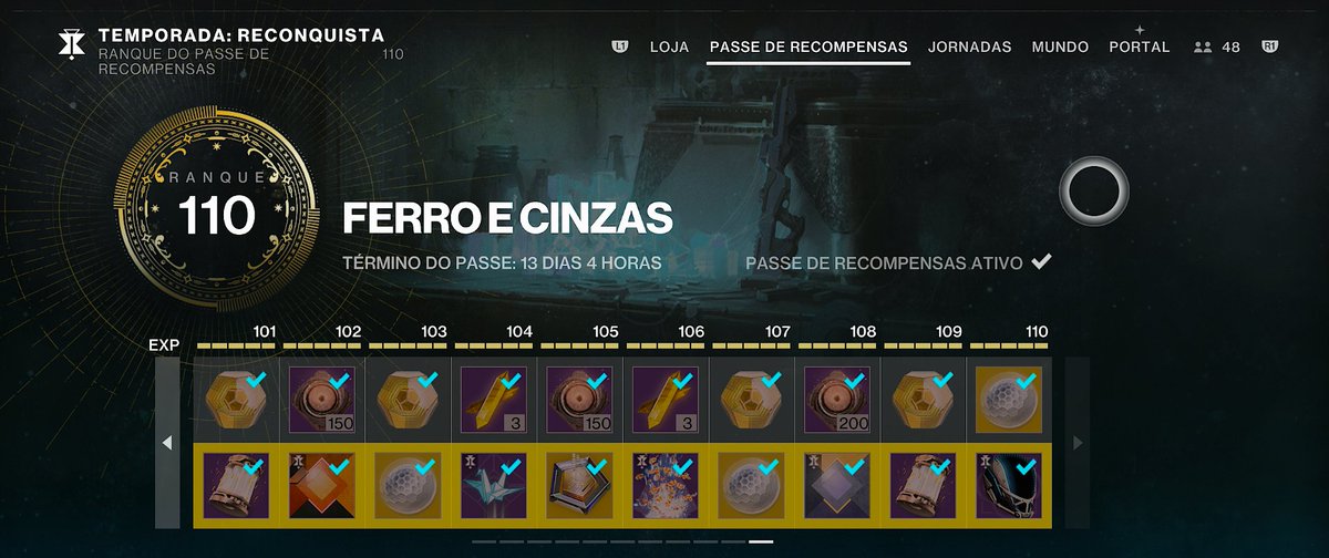 oEversonBr's tweet image. É galera, missão cumprida: terminei o passe do #destiny2 🤣🤣
Administrar o passe de 3 jogos não é fácil com o tempo que tenho disponível, por causa do trabalho. Agora é esperar dezembro pra ver o futuro do Destiny 2 👀
#Destiny2Creator
