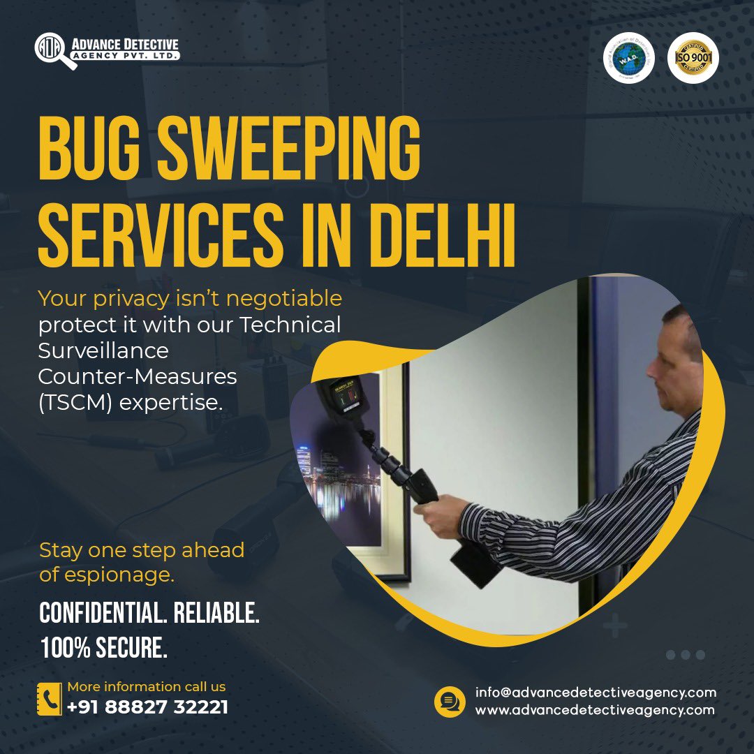 advancedetectiv's tweet image. We detect and eliminate hidden cameras, listening devices, keeping your personal and professional spaces 100% secure. 

✅ Complete Privacy Audits
✅ Corporate &amp;amp; Residential Services
✅ Confidential &amp;amp; Discreet Operations

🌐 - advancedetectiveagency.com/debugging-and-…

#spoilthevote #bugsweeping