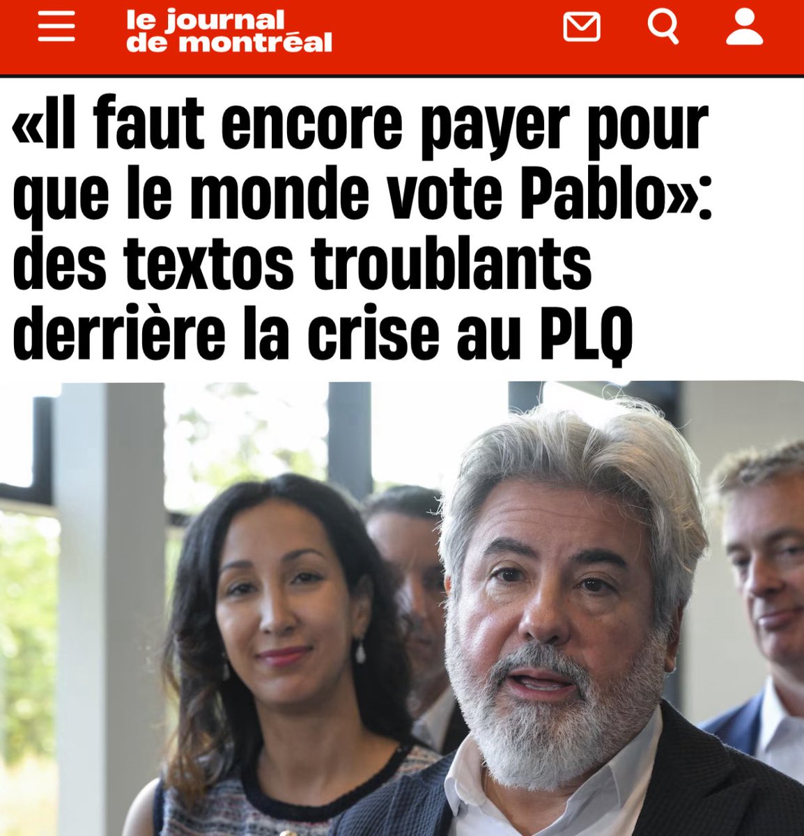 Je l’ai dit souvent que le Parti libéral du Québec avait fait un très mauvais choix avec Pablo Rodriguez 🙃

Il doit démissionner aujourd’hui et il doit y avoir une nouvelle course à la chefferie du parti libéral. #montreal #Quebec