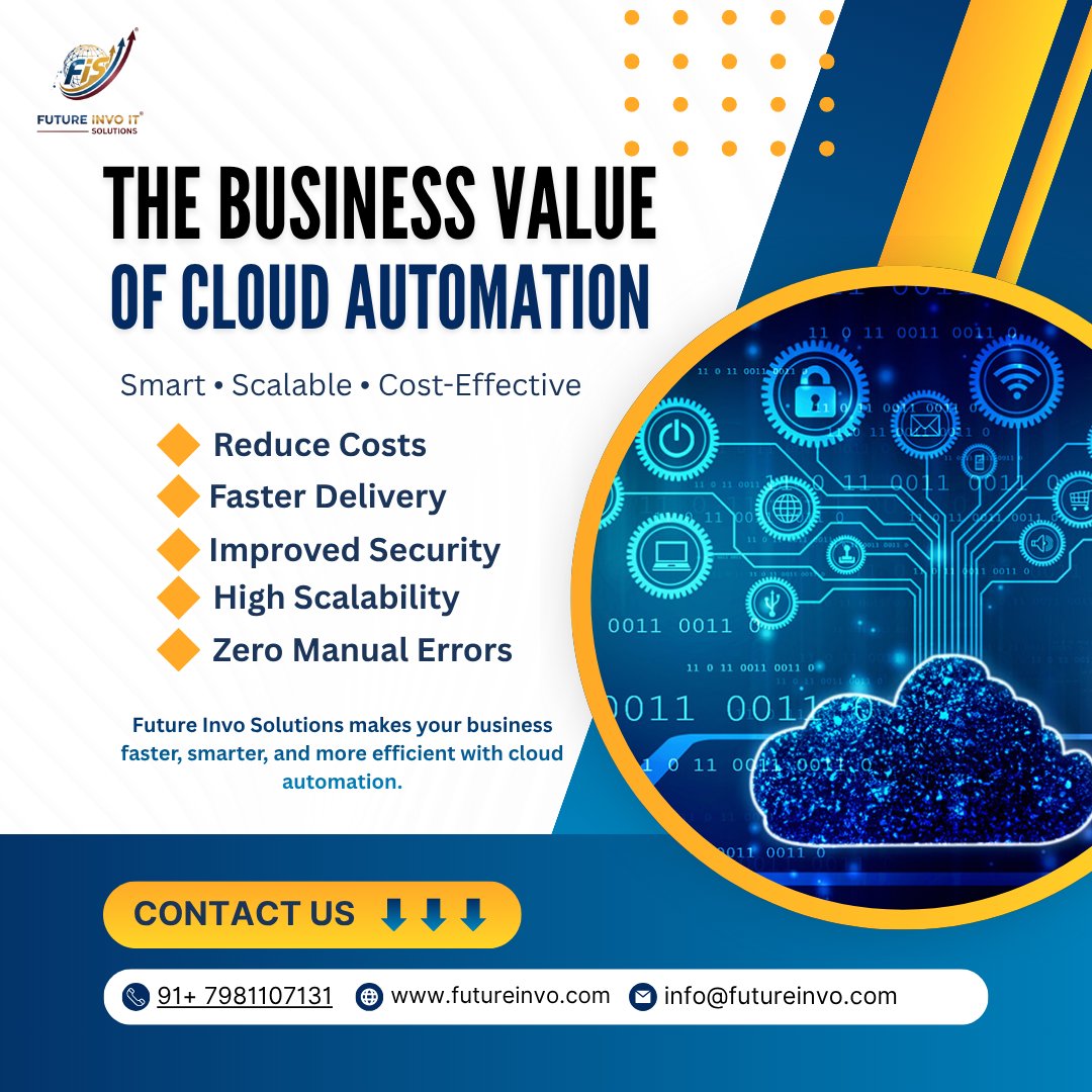 FutureInvo2025's tweet image. At Future Invo Solutions, cloud automation is not just a tech upgrade — it’s a business advantage.
Faster deployments, reduced costs, stronger security, and smarter scalability.
That’s the power of automation in the cloud. ☁⚡

#FutureInvoSolutions #CloudAutomation #DevOps